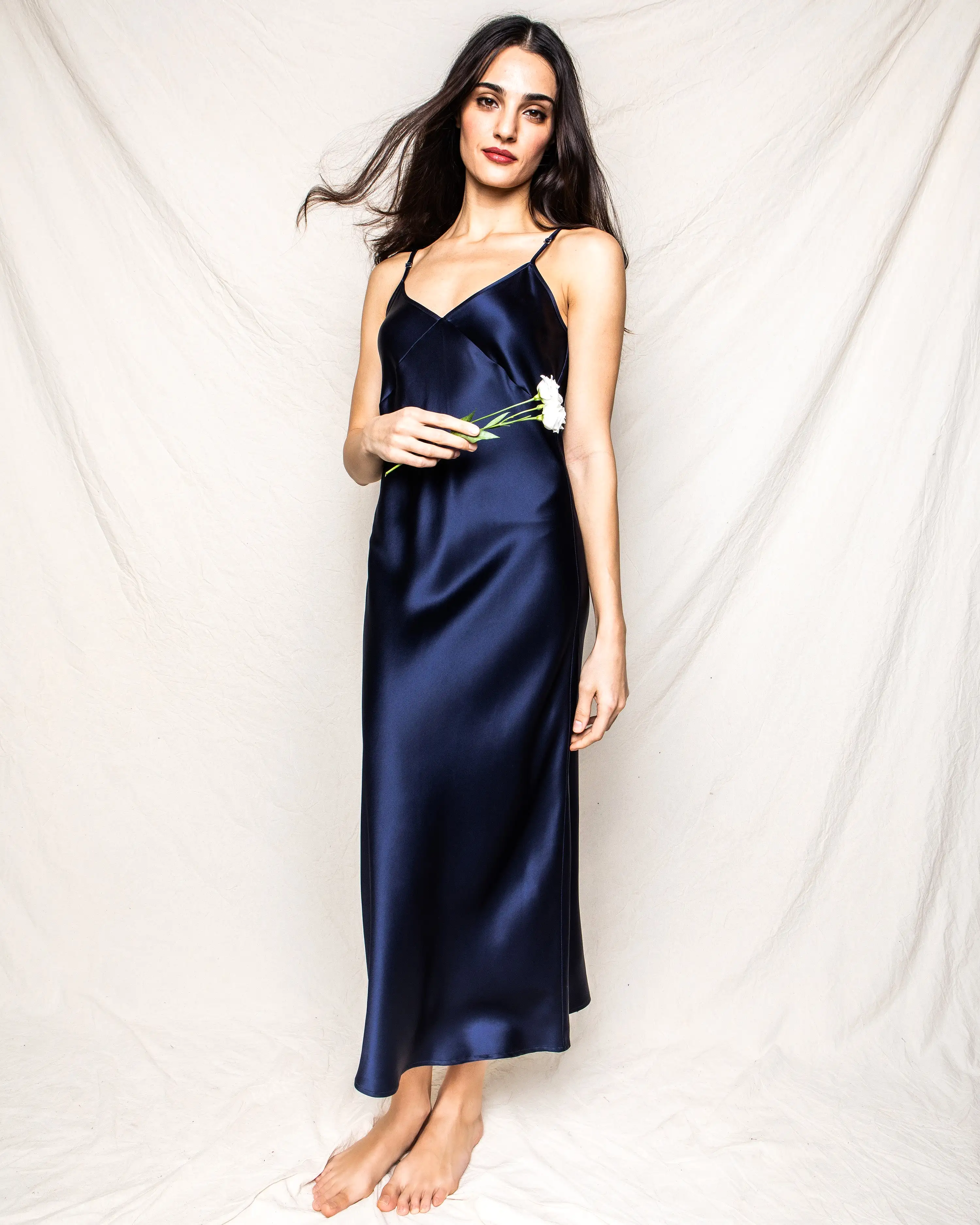 100% Mulberry Silk Navy Cosette Night Dress