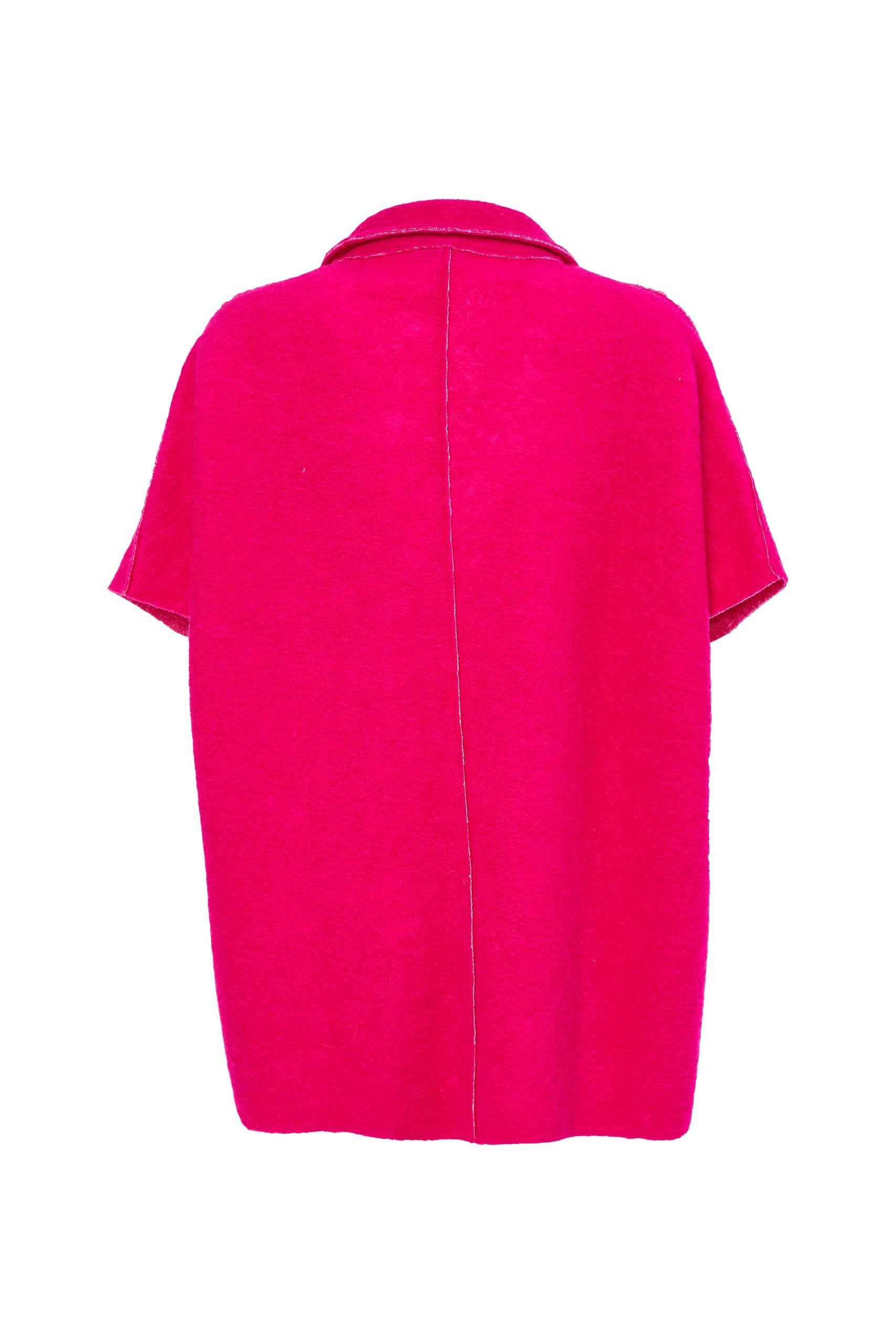 145- Ora Boiled Wool Jacket- Hot Pink