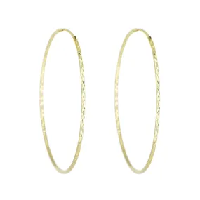 14k Large Gold Sparkle Hoop Earrings