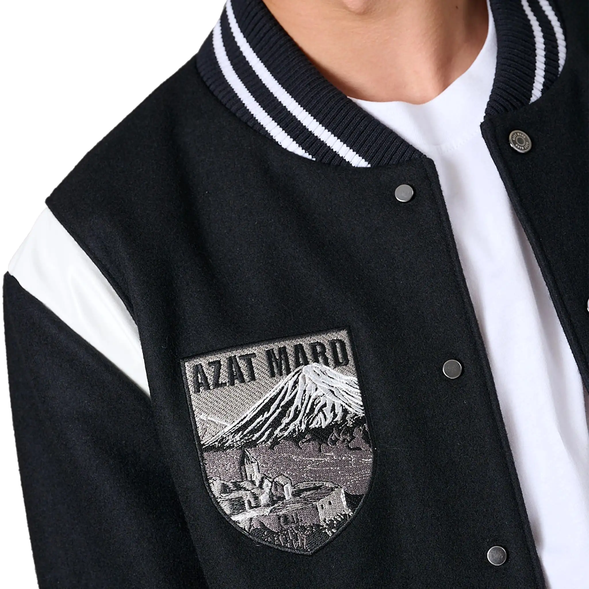 Azat Mard Black Varsity Jacket