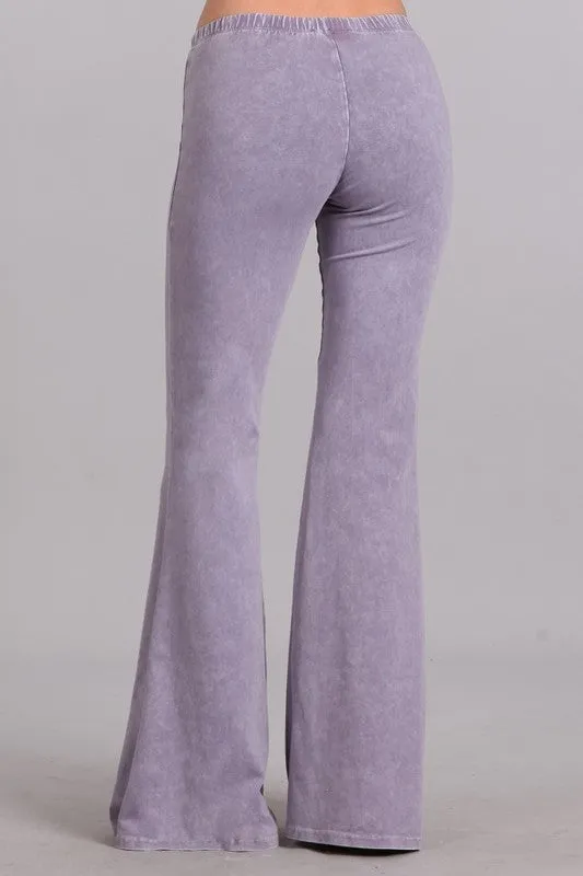 Bell Bottom Flare Stretch Pants - Lilac