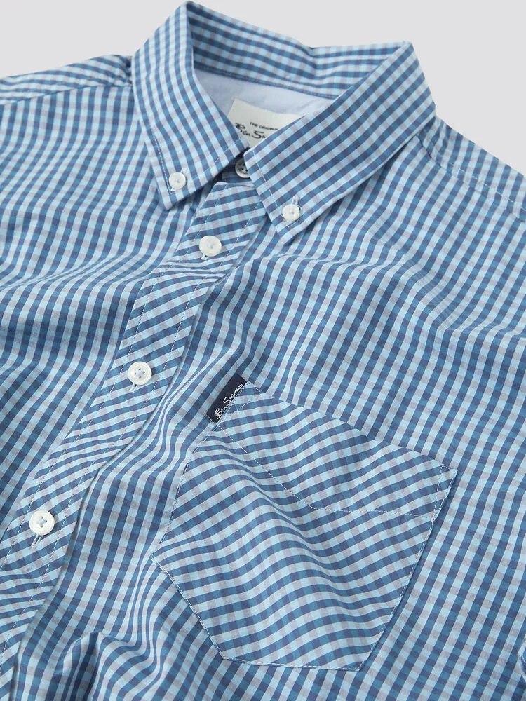 Ben Sherman - Signature Gingham Short Sleeve Shirt - Blue Denim