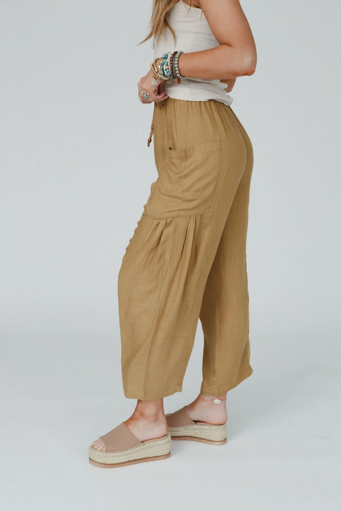 Boardwalk Nights Wide Leg Pants - Camel