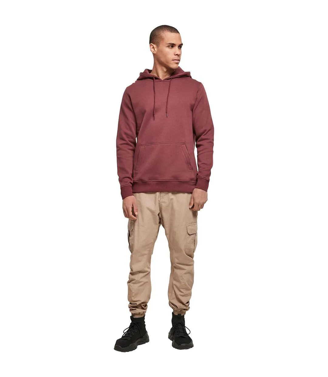 Build Your Brand Mens Organic Hoodie (Cherry) - UTRW8381