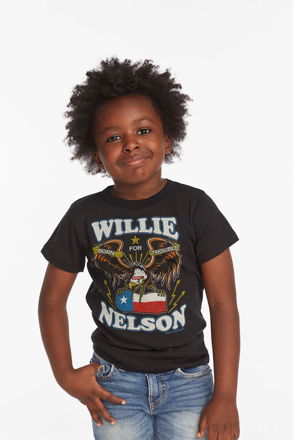 Chaser Willie Nelson Born For Trouble Tee in Black