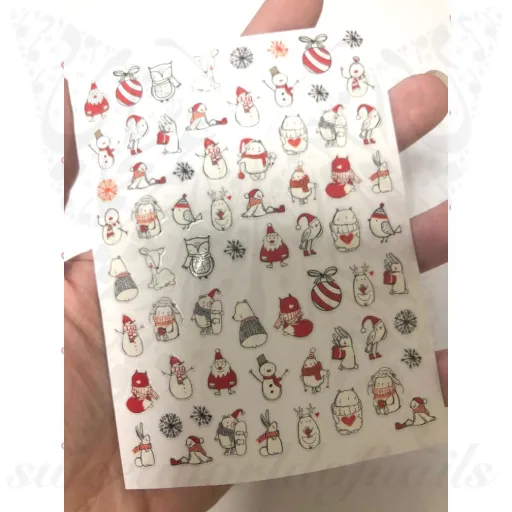 Christmas Nails Snowman Nail Stickers