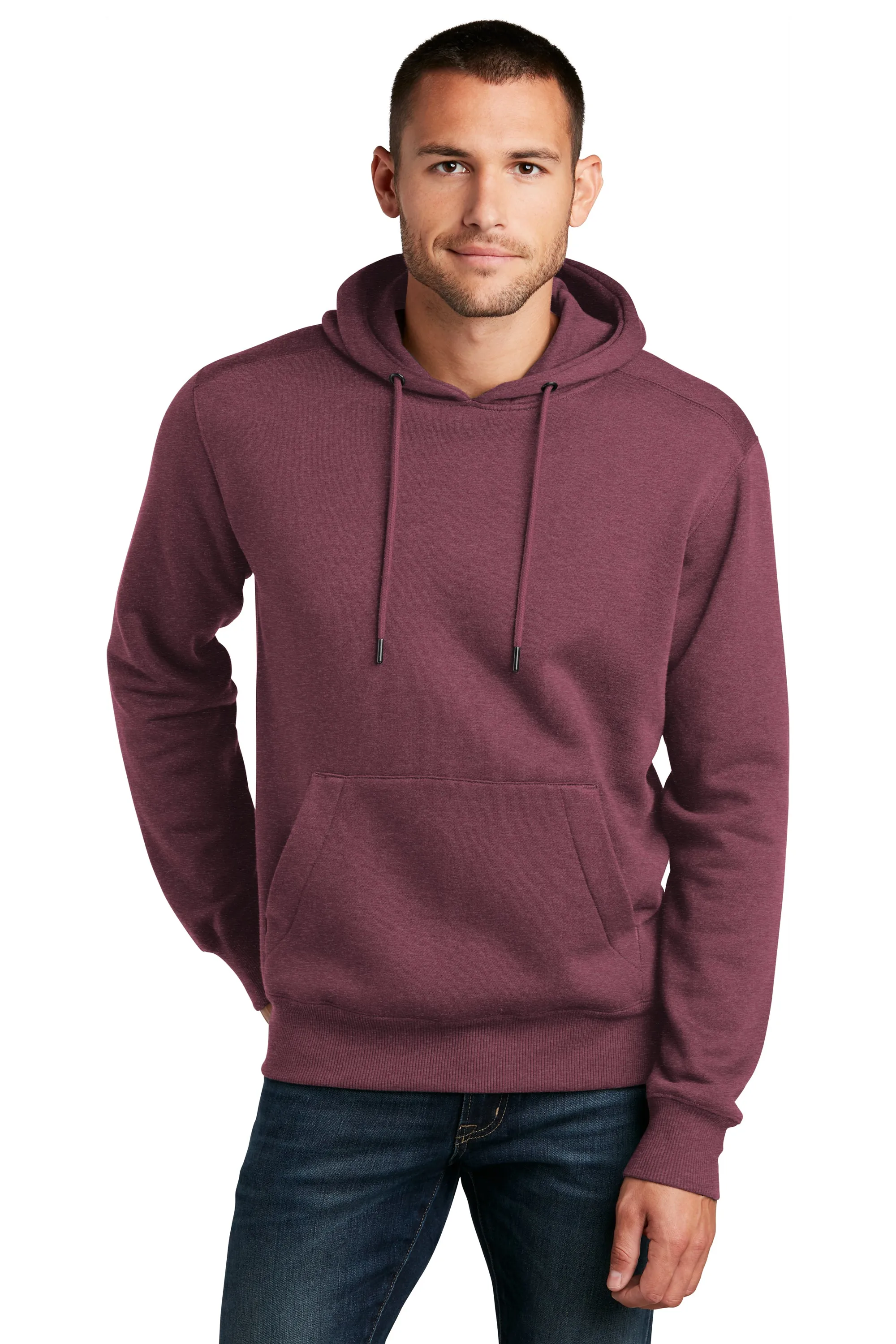 District Perfect Weight Fleece Unisex Hoodie - Heathered Loganberry