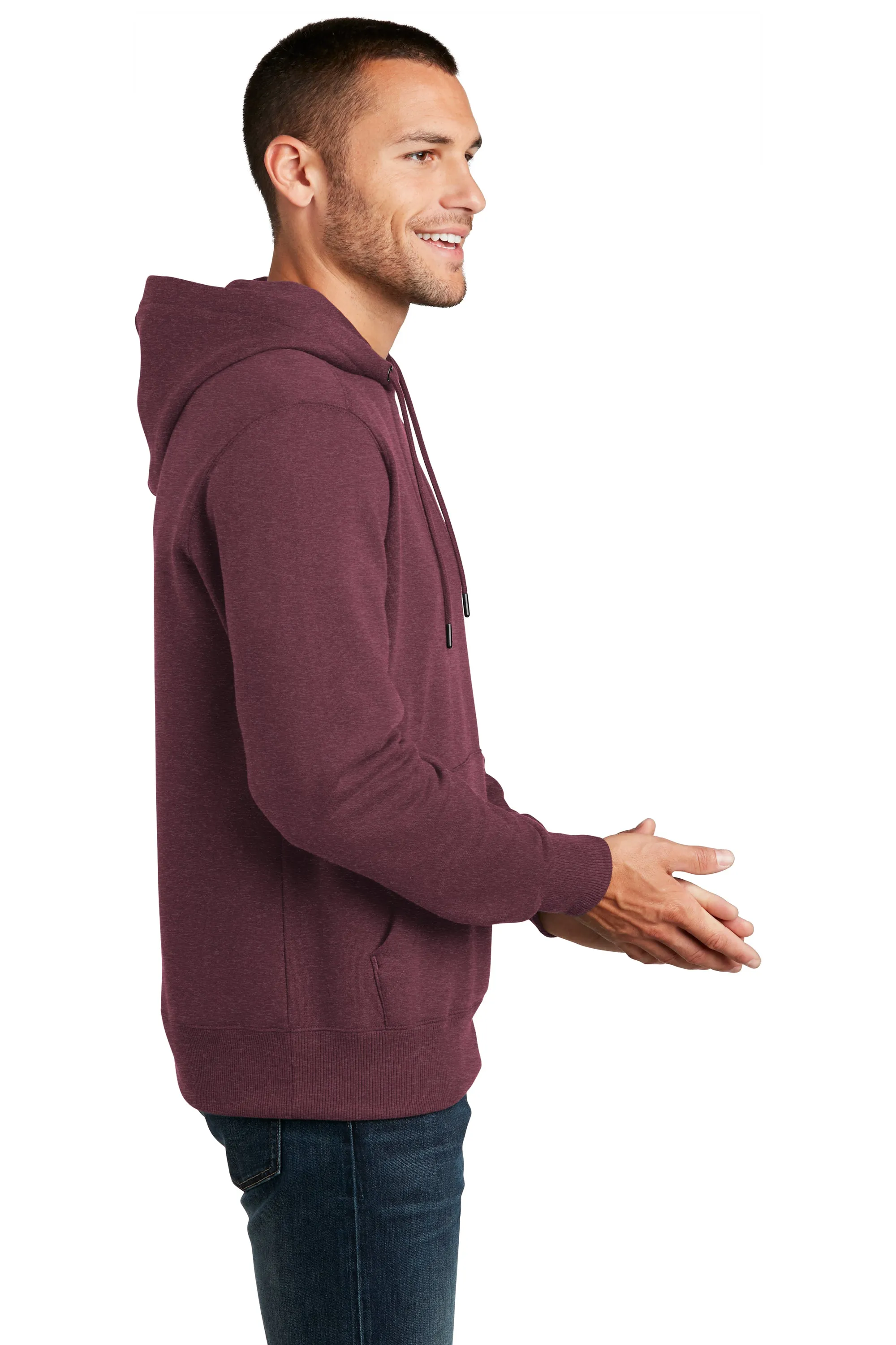 District Perfect Weight Fleece Unisex Hoodie - Heathered Loganberry