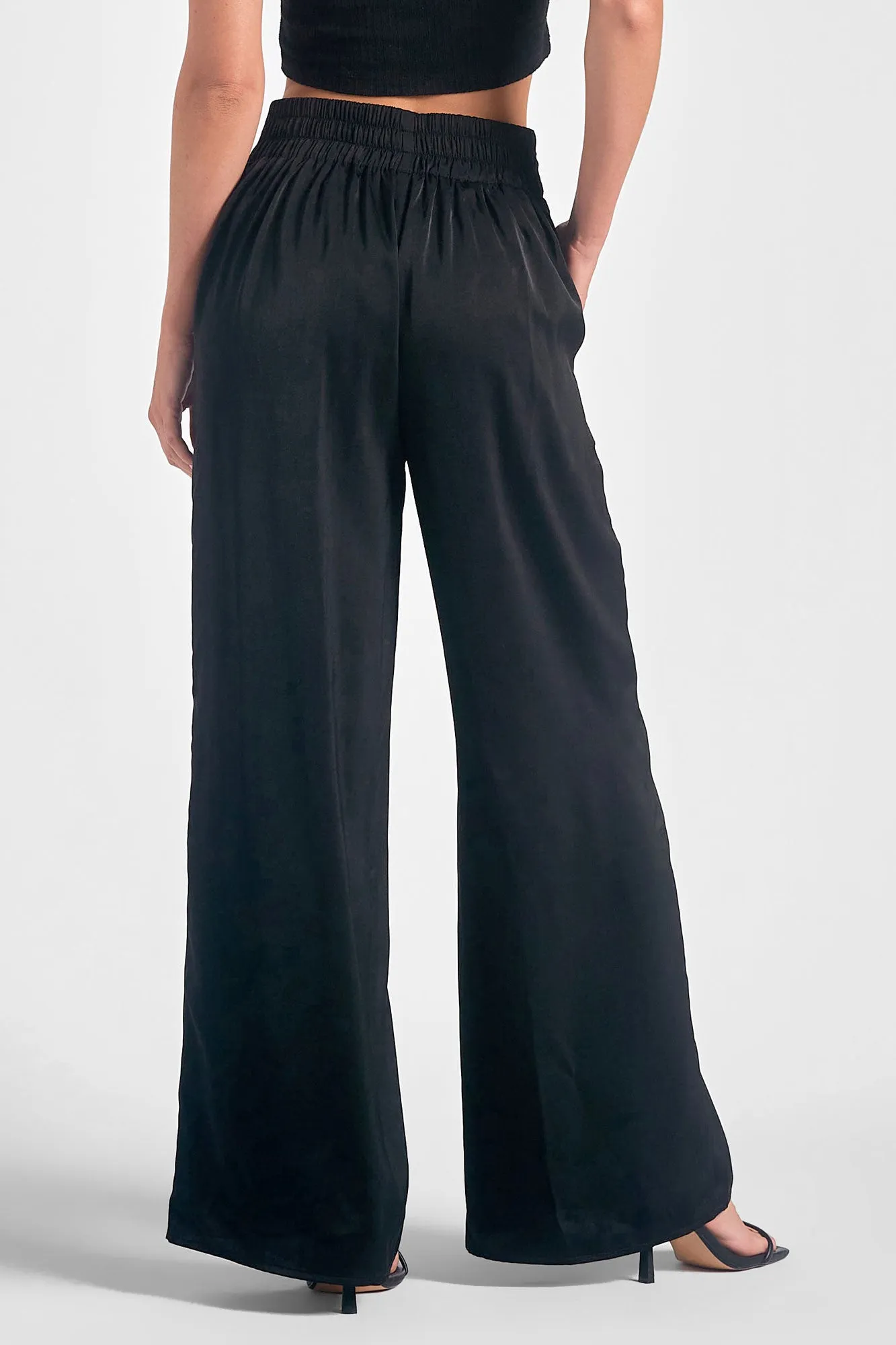 Elan Elastic Waist Wide Leg Pants