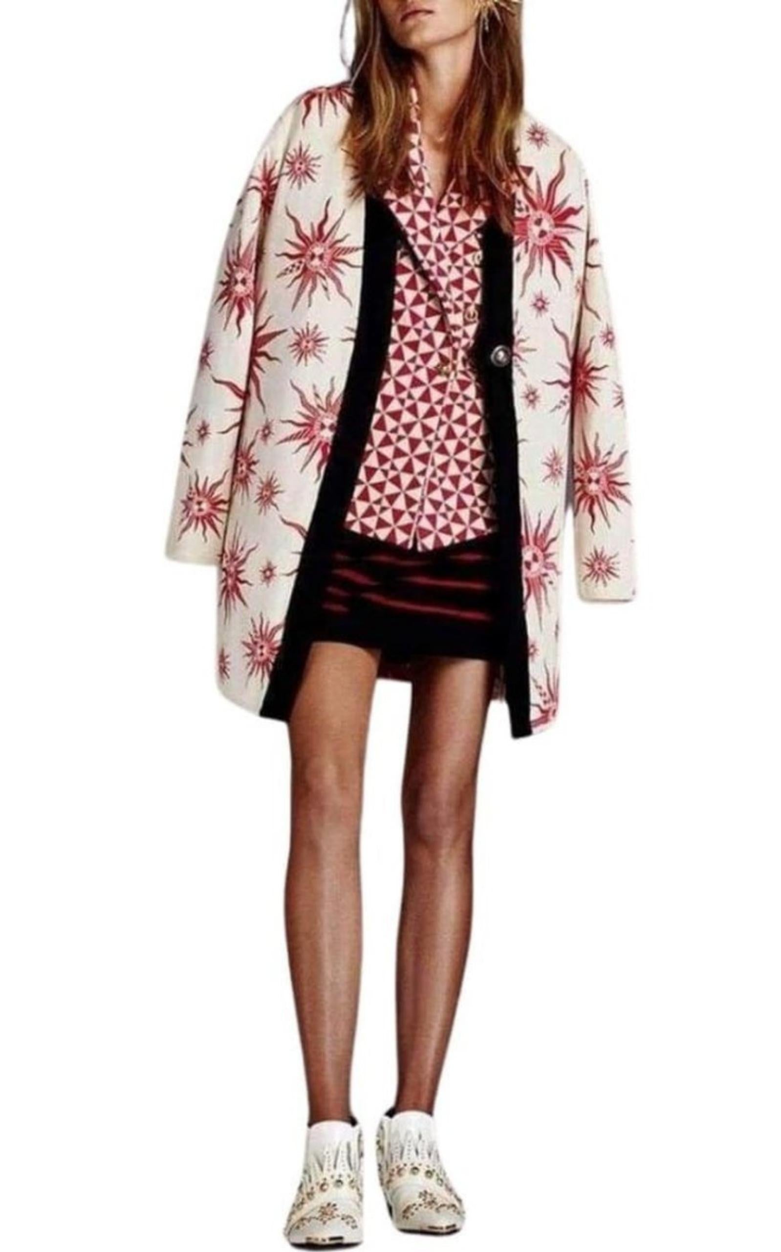 FAUSTO PUGLISI  |Knit Star Ivory Red Caban Coat