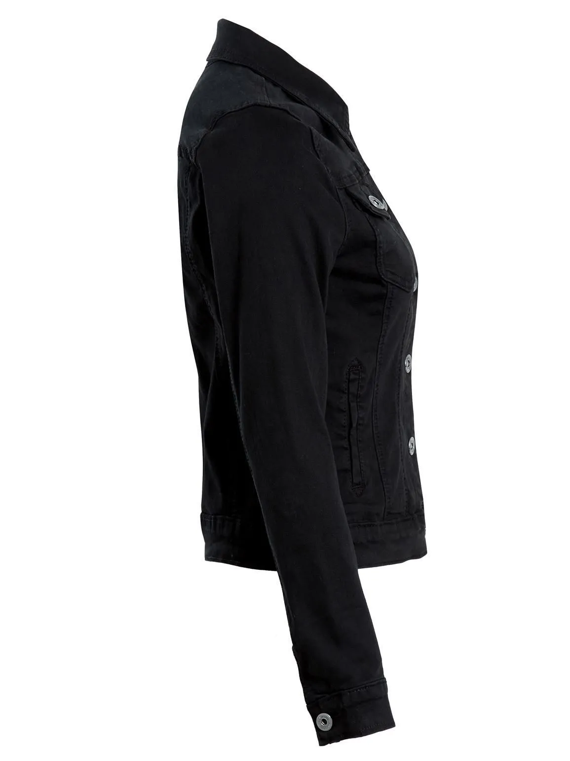 Fitted Denim Jackets, Black, UK Sizes 8 to 16