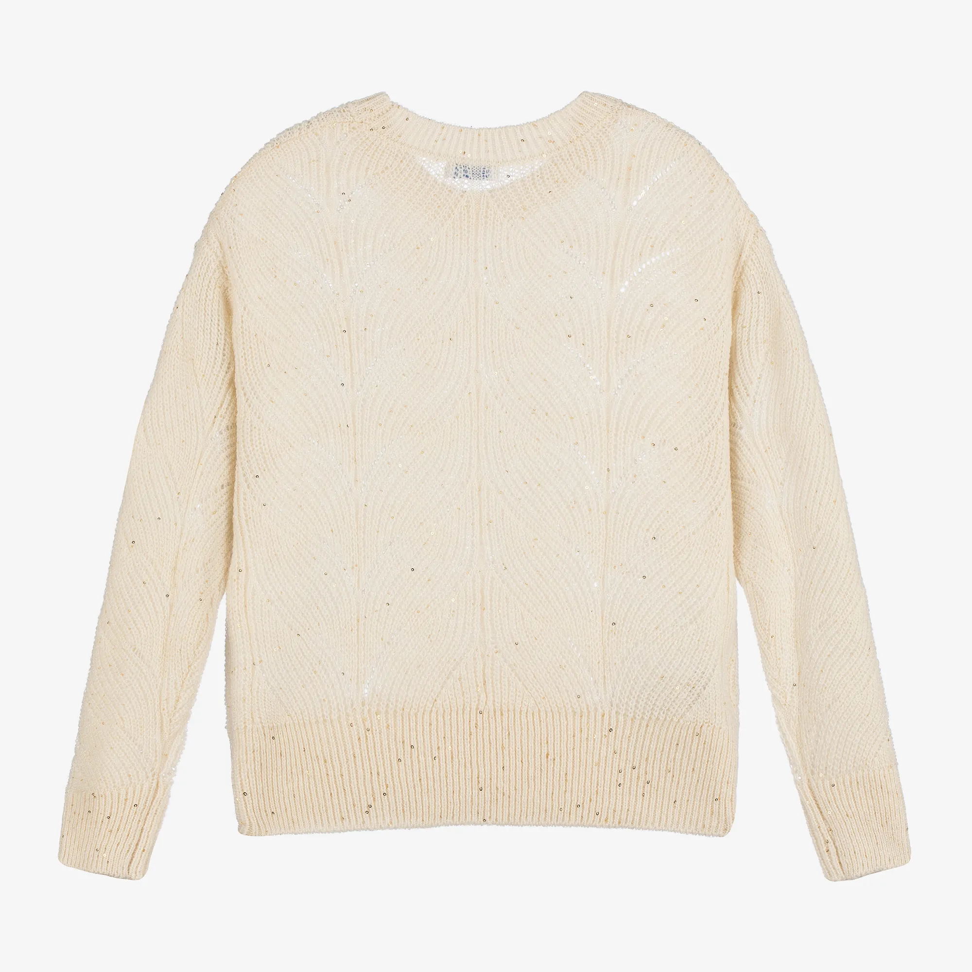 Girls Ivory Sparkle Knit Sweater