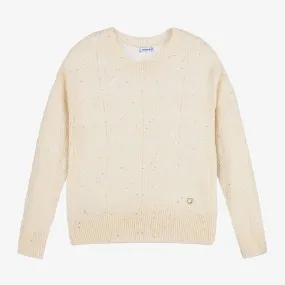 Girls Ivory Sparkle Knit Sweater