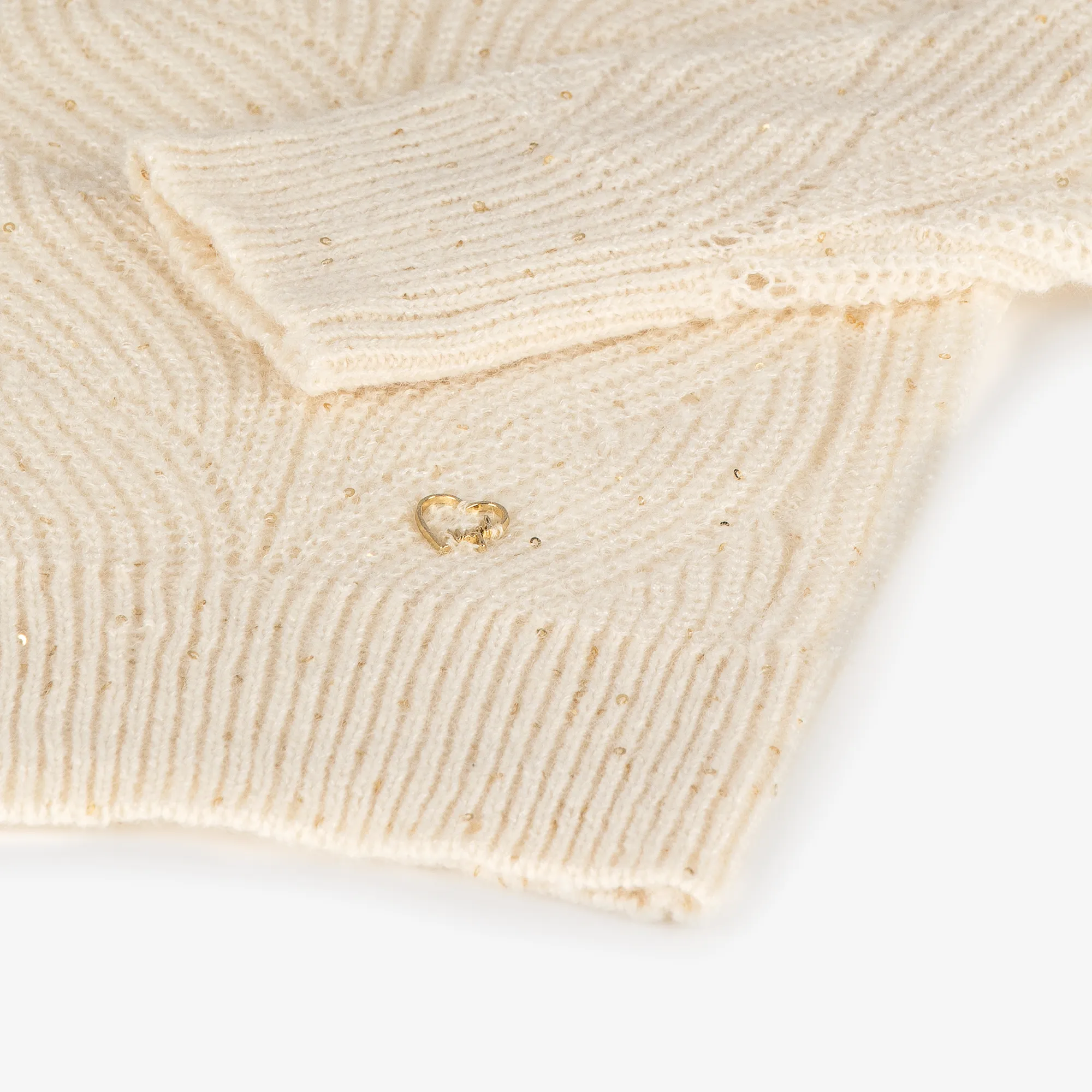 Girls Ivory Sparkle Knit Sweater