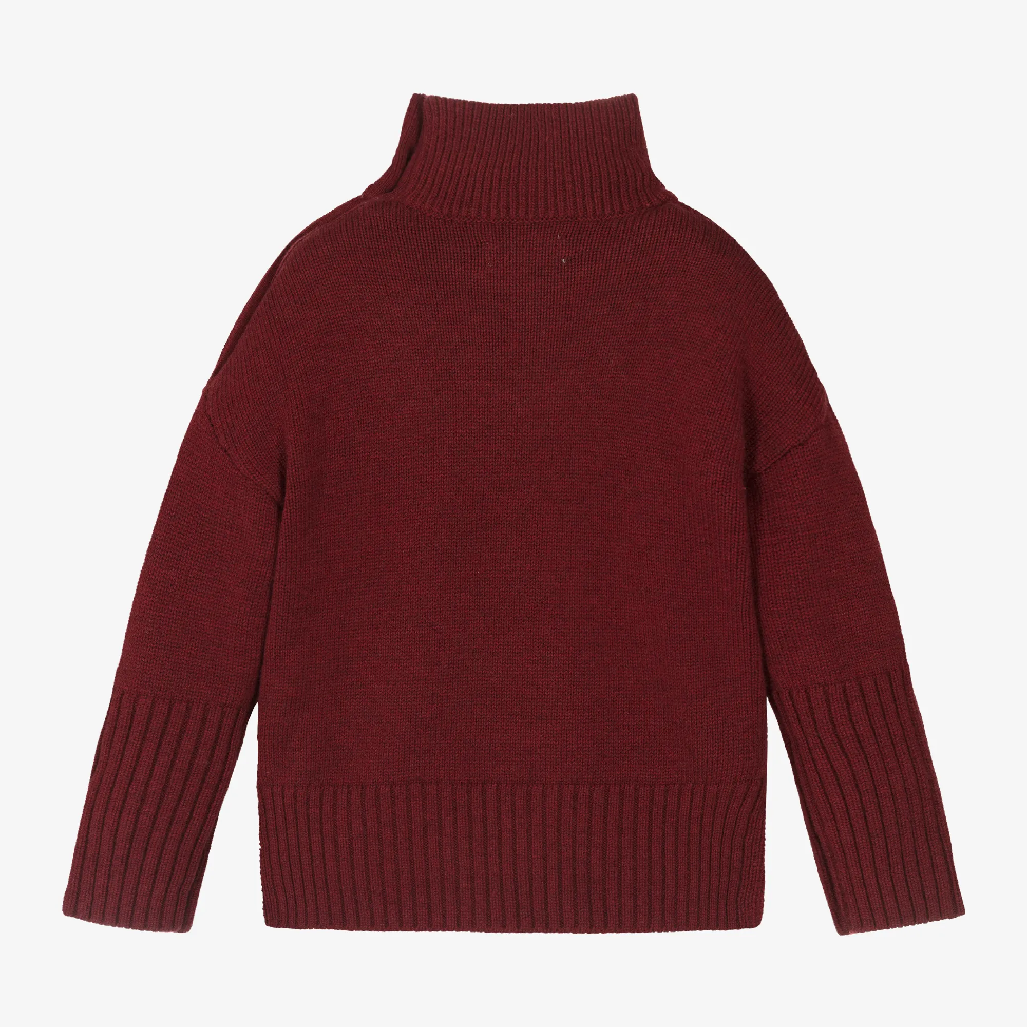 Girls Red Wool Knit Sweater