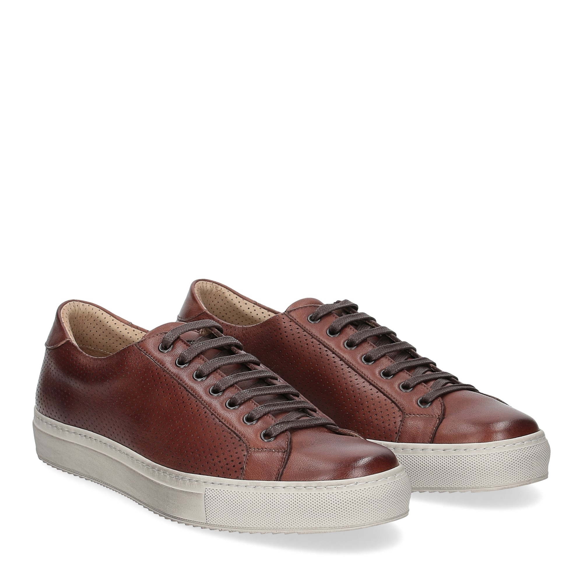 Griffis sneaker 1102 pelle forata marrone - Al Siletto | Al Siletto