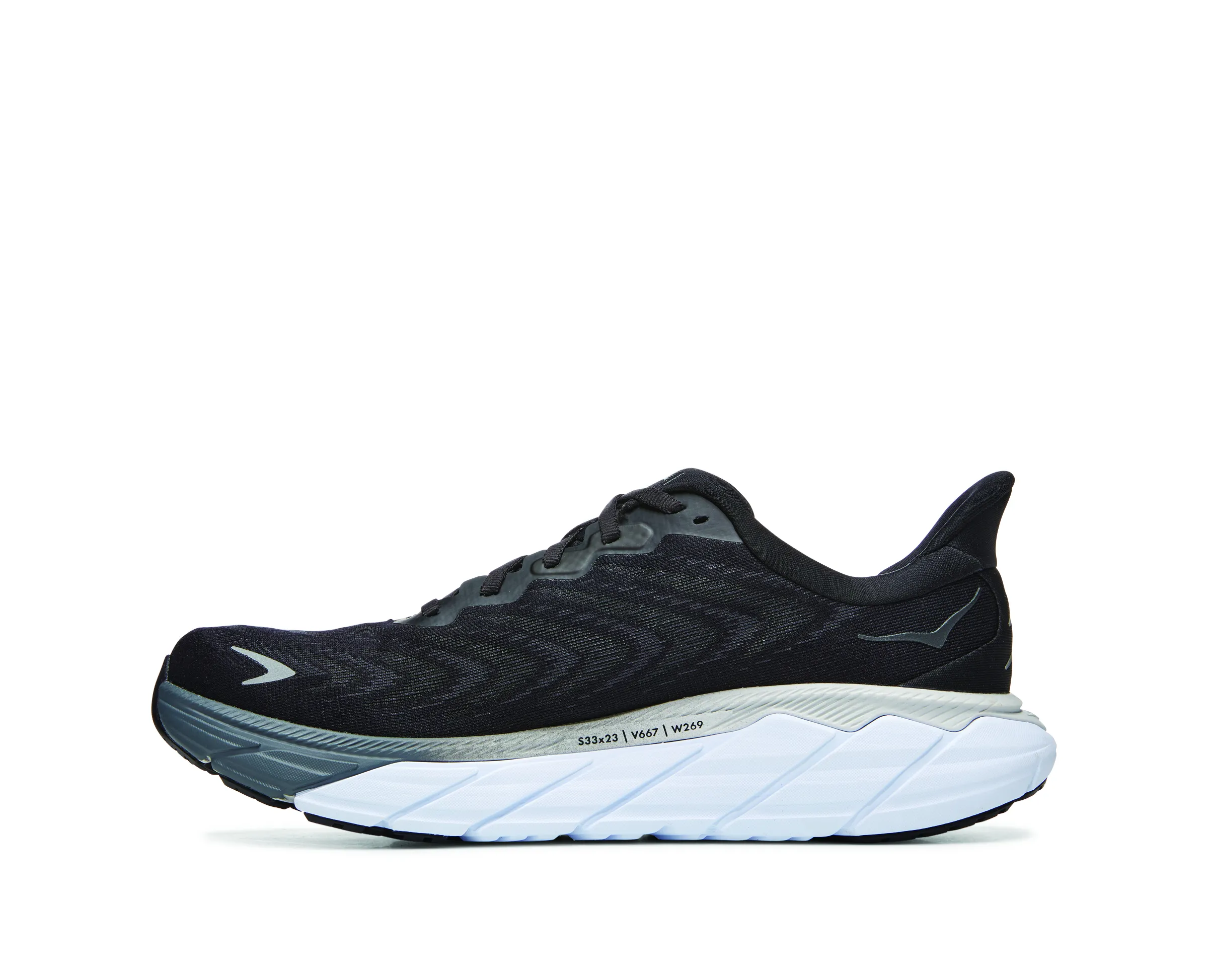 Hoka Mens Arahi 6 Lightweight Support Sneaker- Black White