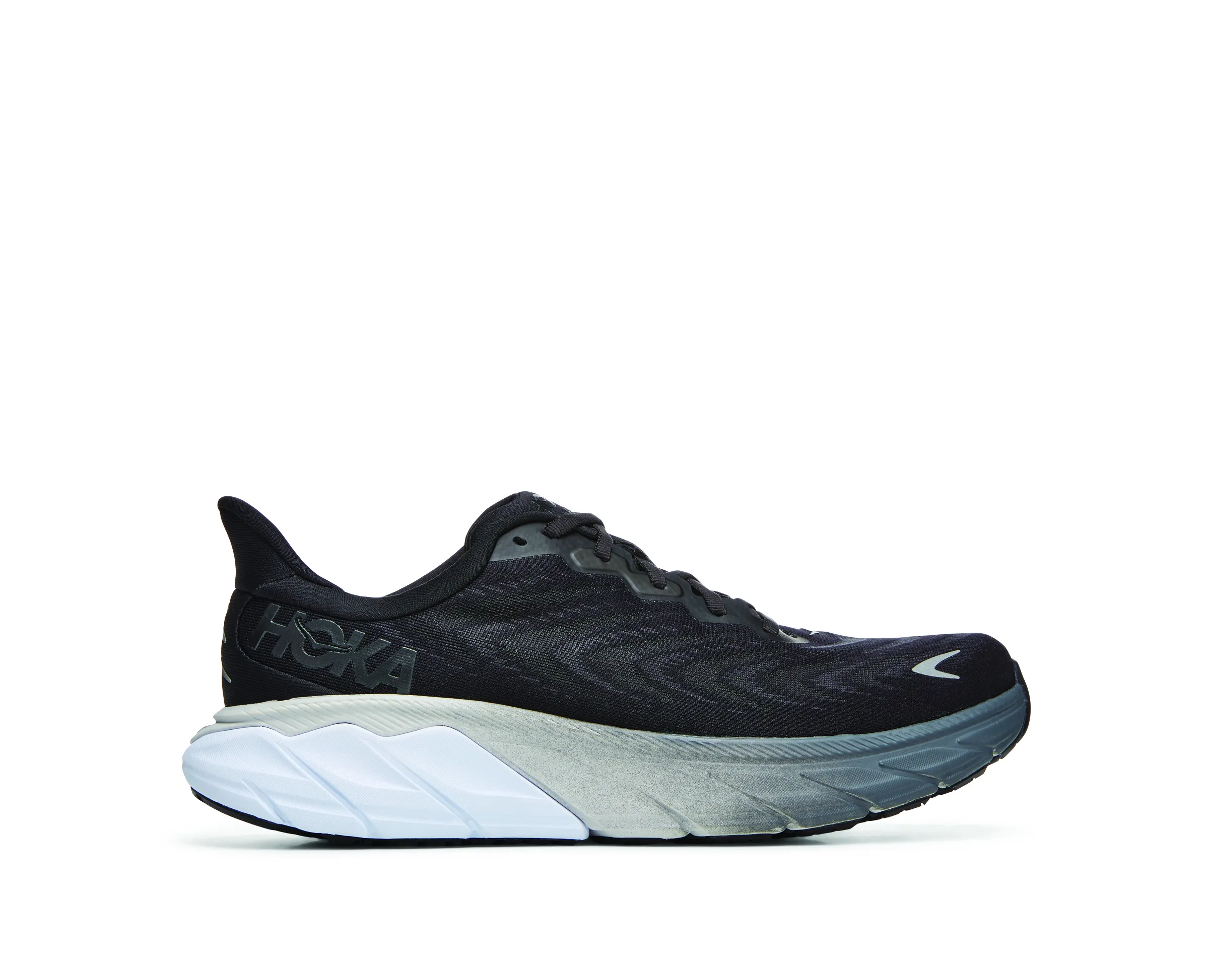 Hoka Mens Arahi 6 Lightweight Support Sneaker- Black White