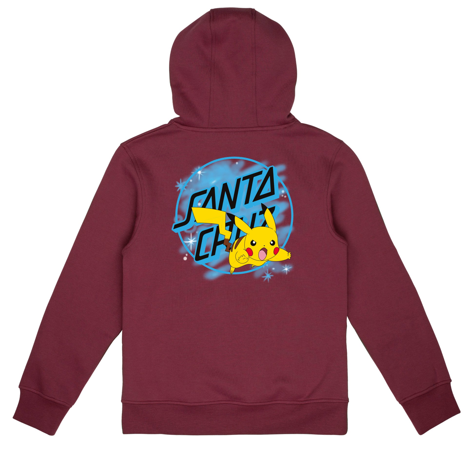 HOODIE SANTA CRUZ X POKEMON PIKACHU SPRAY DOT YOUTH MAROON