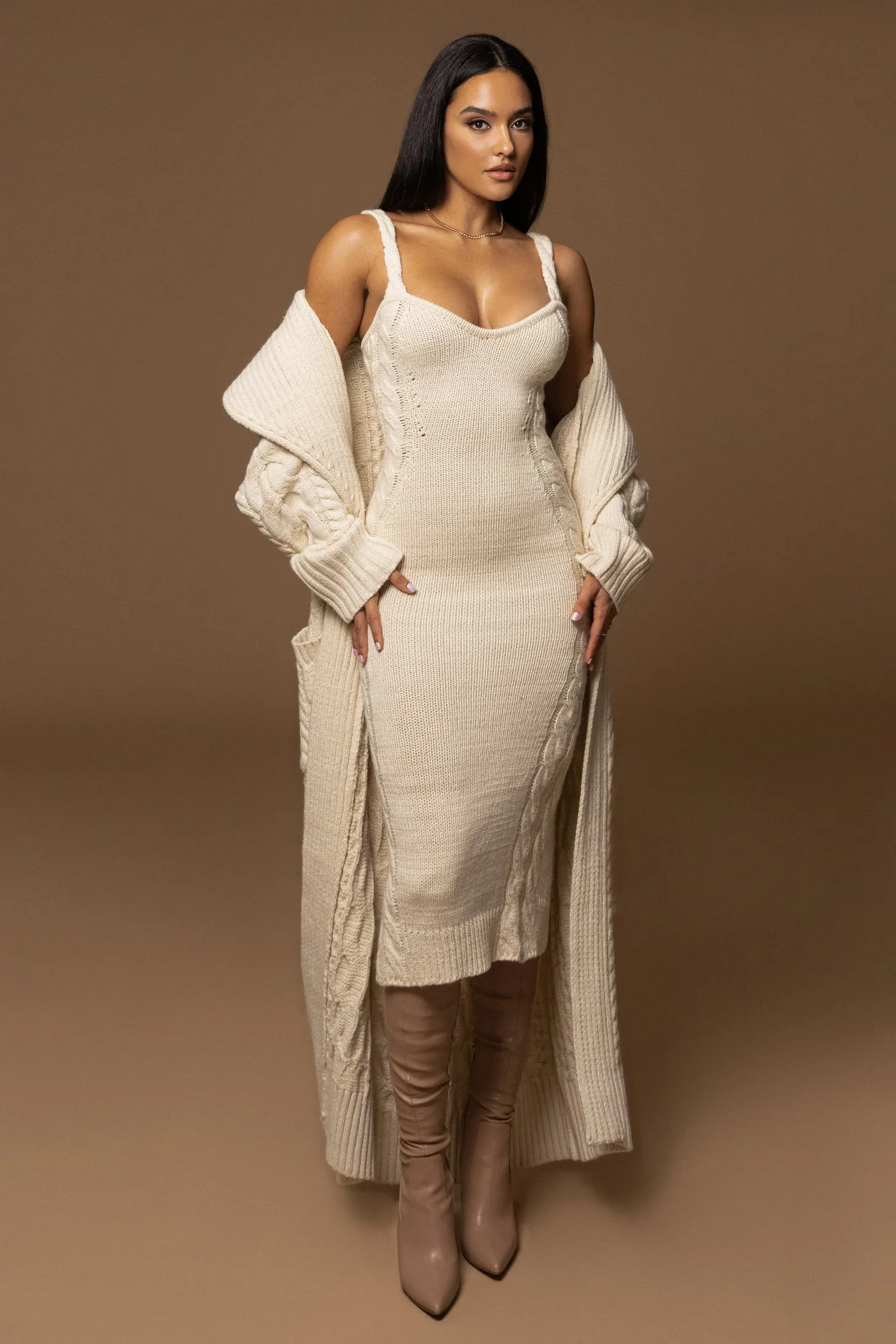 Ivory Daria Sweater Knit Dress