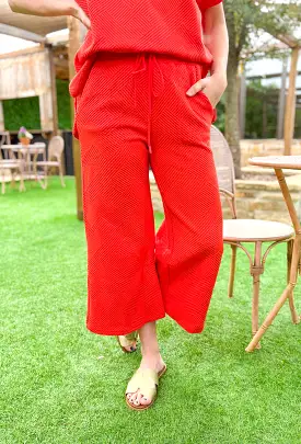 Kourtney Wide Leg Pants in Tomato Orange