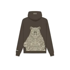 MANDALA BEAR HOODIE BROWN