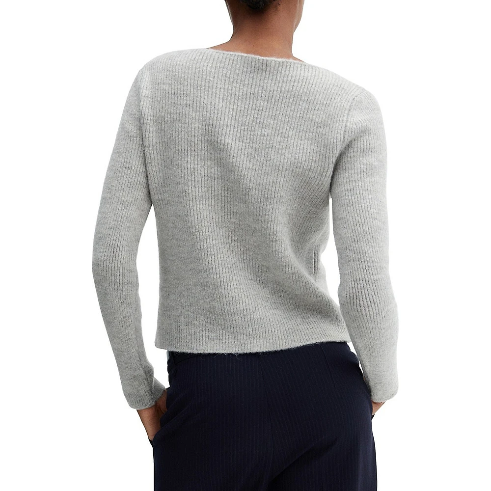 Mango Boatneck Rib-Knit Sweater