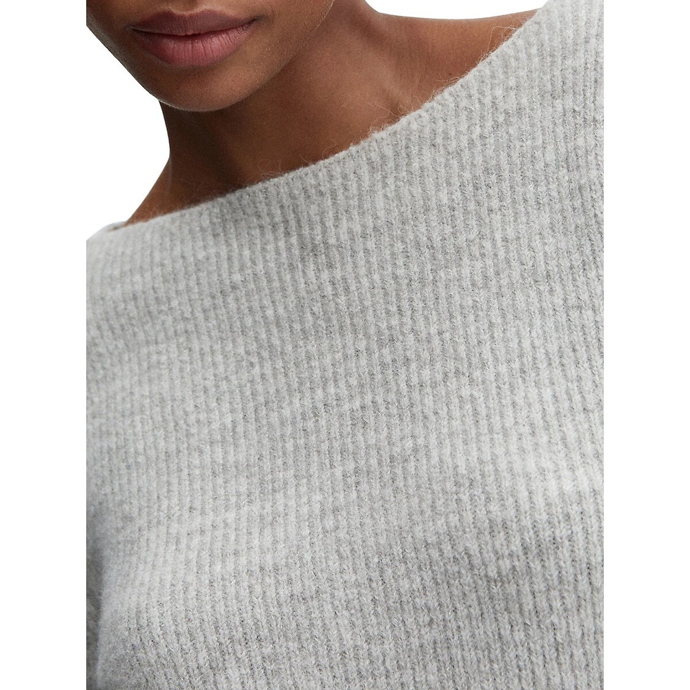 Mango Boatneck Rib-Knit Sweater