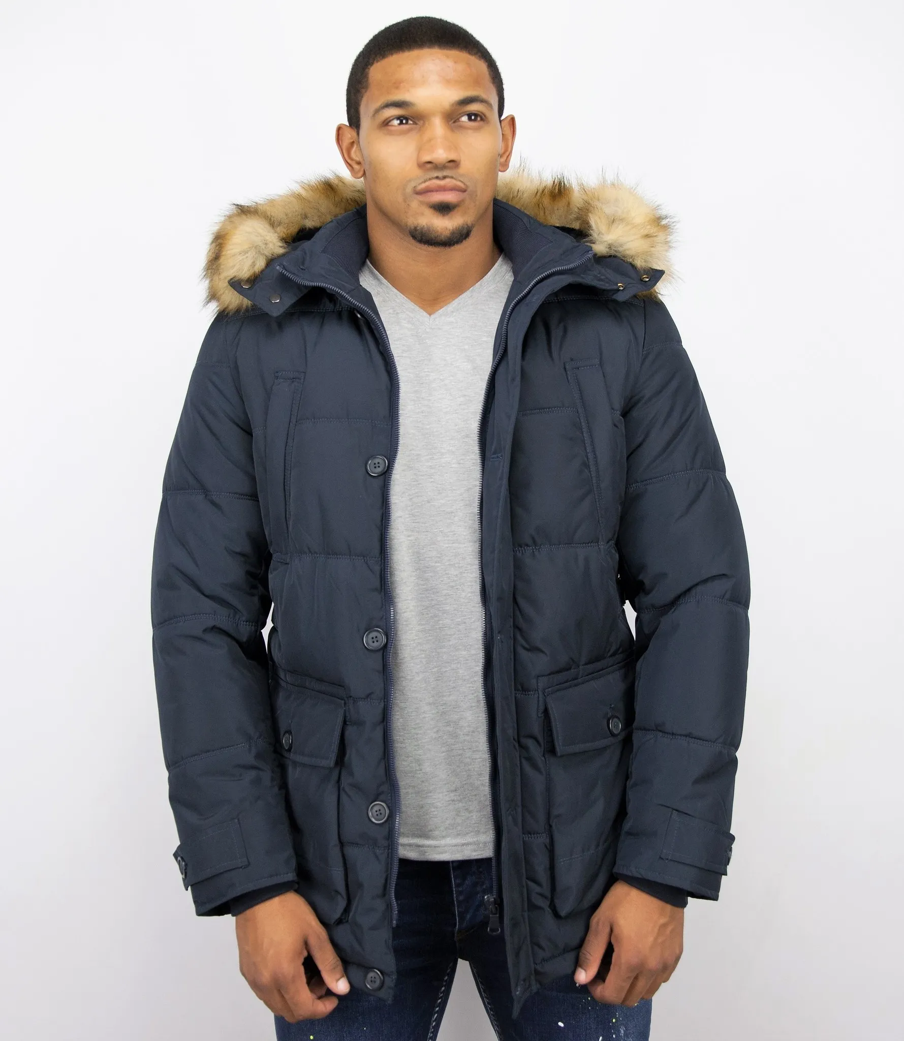 Men's Winter Jackets With Hood Blue |