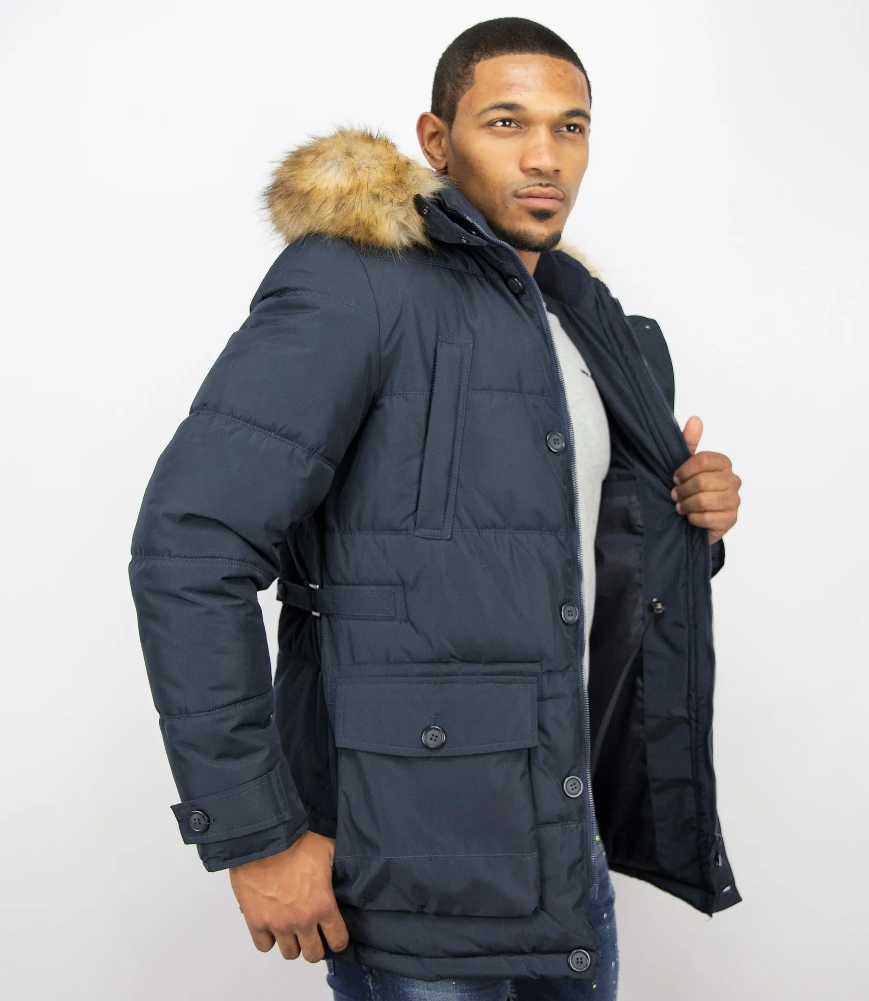 Men's Winter Jackets With Hood Blue |