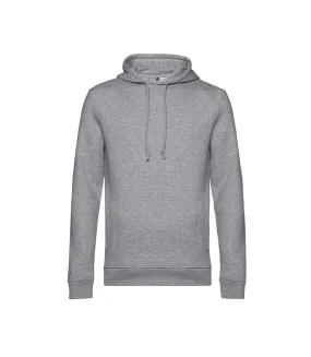 Mens organic hoodie heather grey B&C