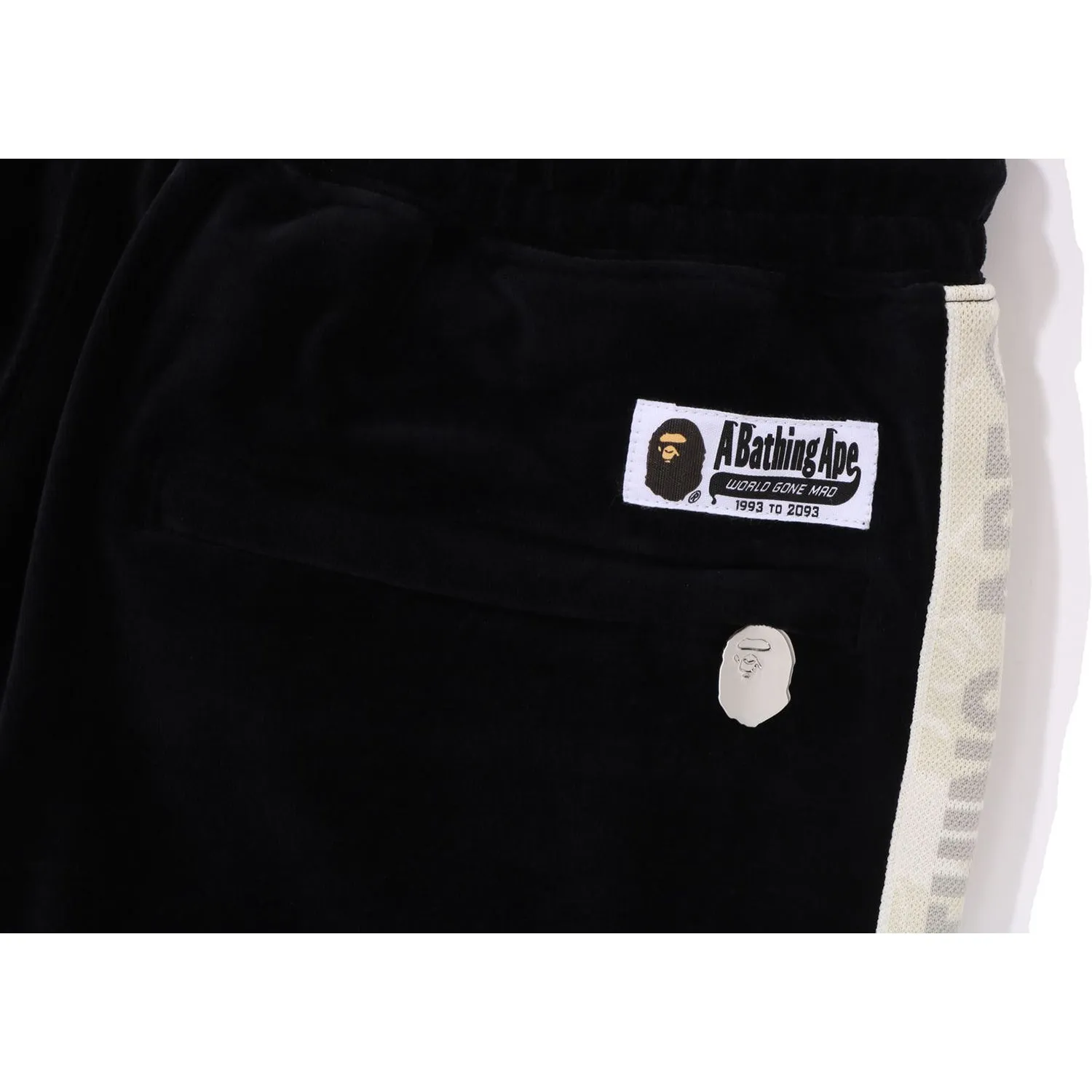 METAL LOGO PIN VELOUR PANTS MENS