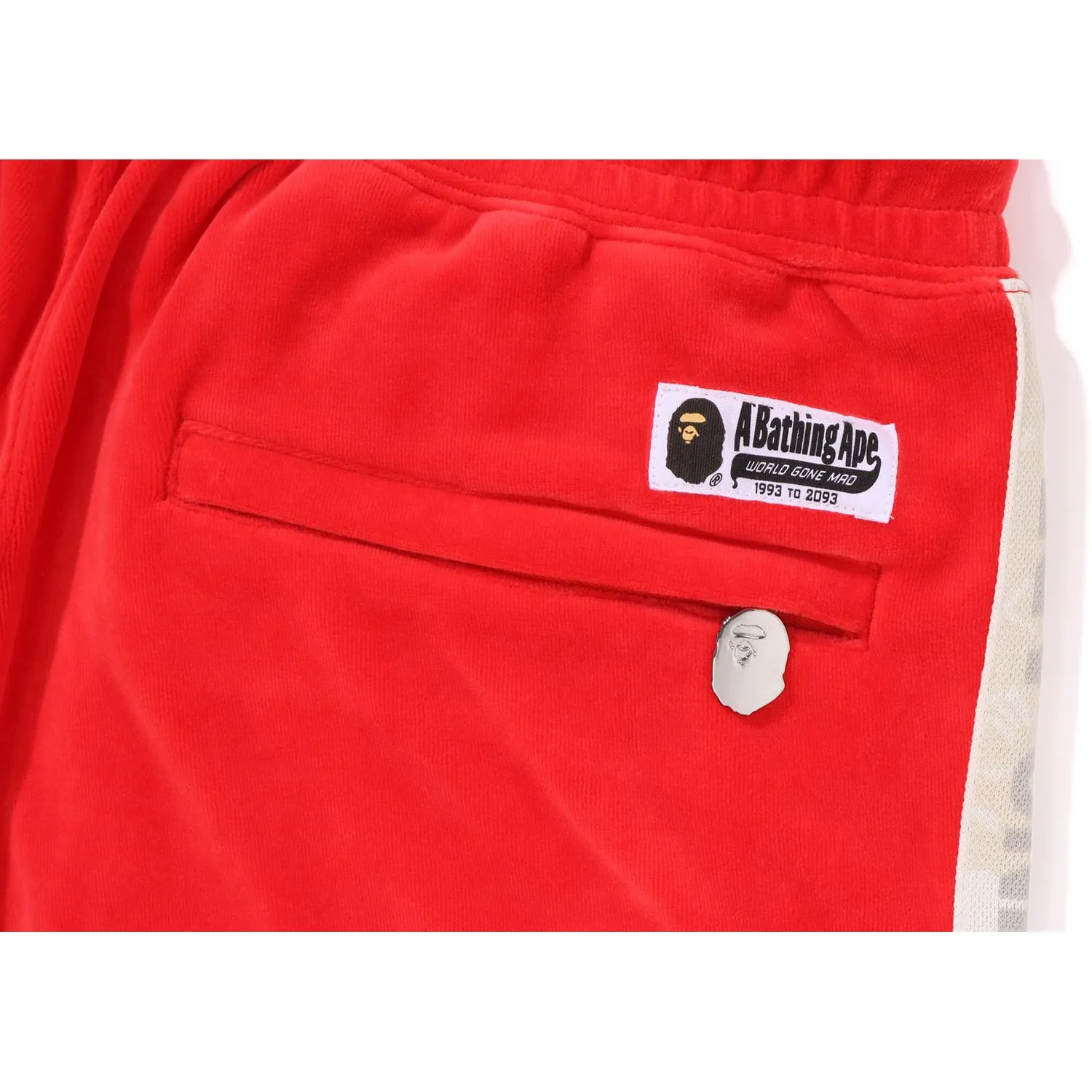 METAL LOGO PIN VELOUR PANTS MENS