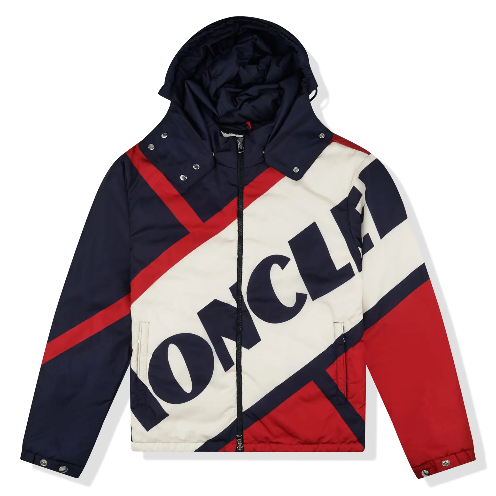 Moncler Logo Hooded Navy Red White Jacket