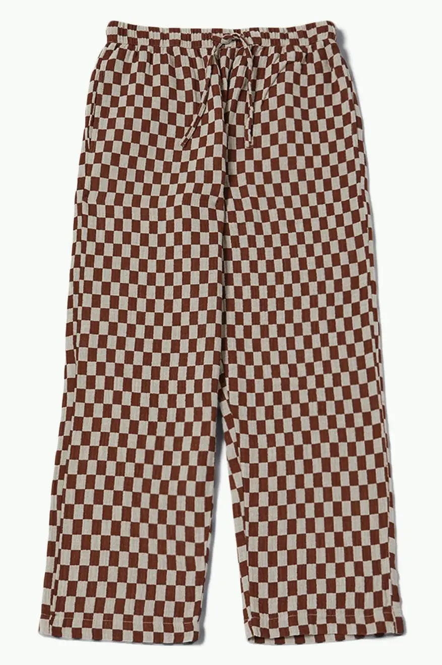 Mykonos Small Check Pant - Sepia