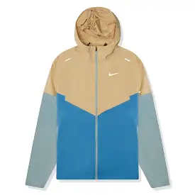 Nike Repel Packable Beige Blue Windrunner Jacket