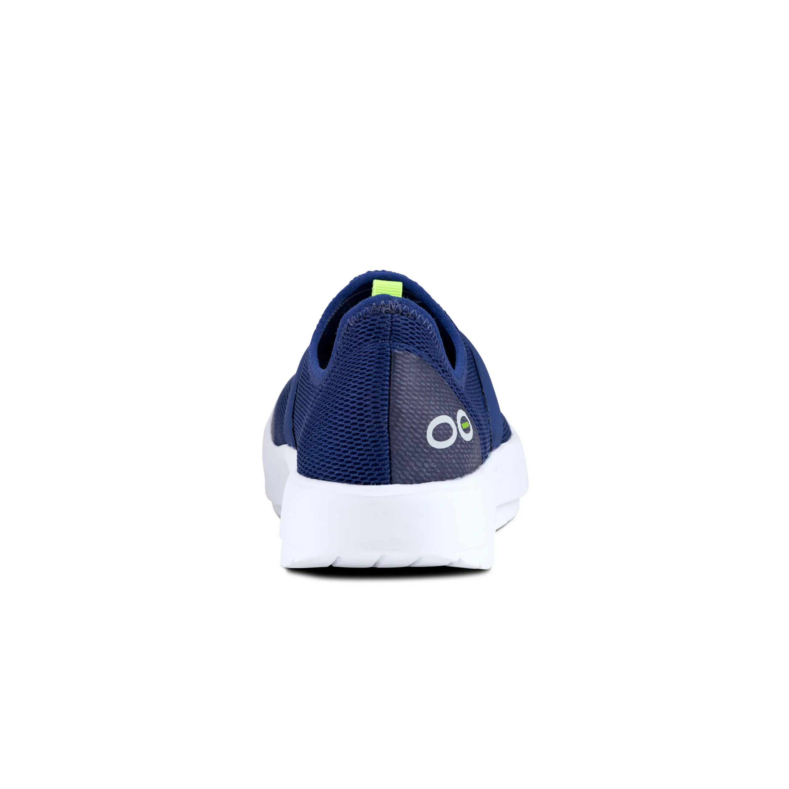 Oofos Womens OOmg Low Mesh Slip On Sneaker- Navy/White