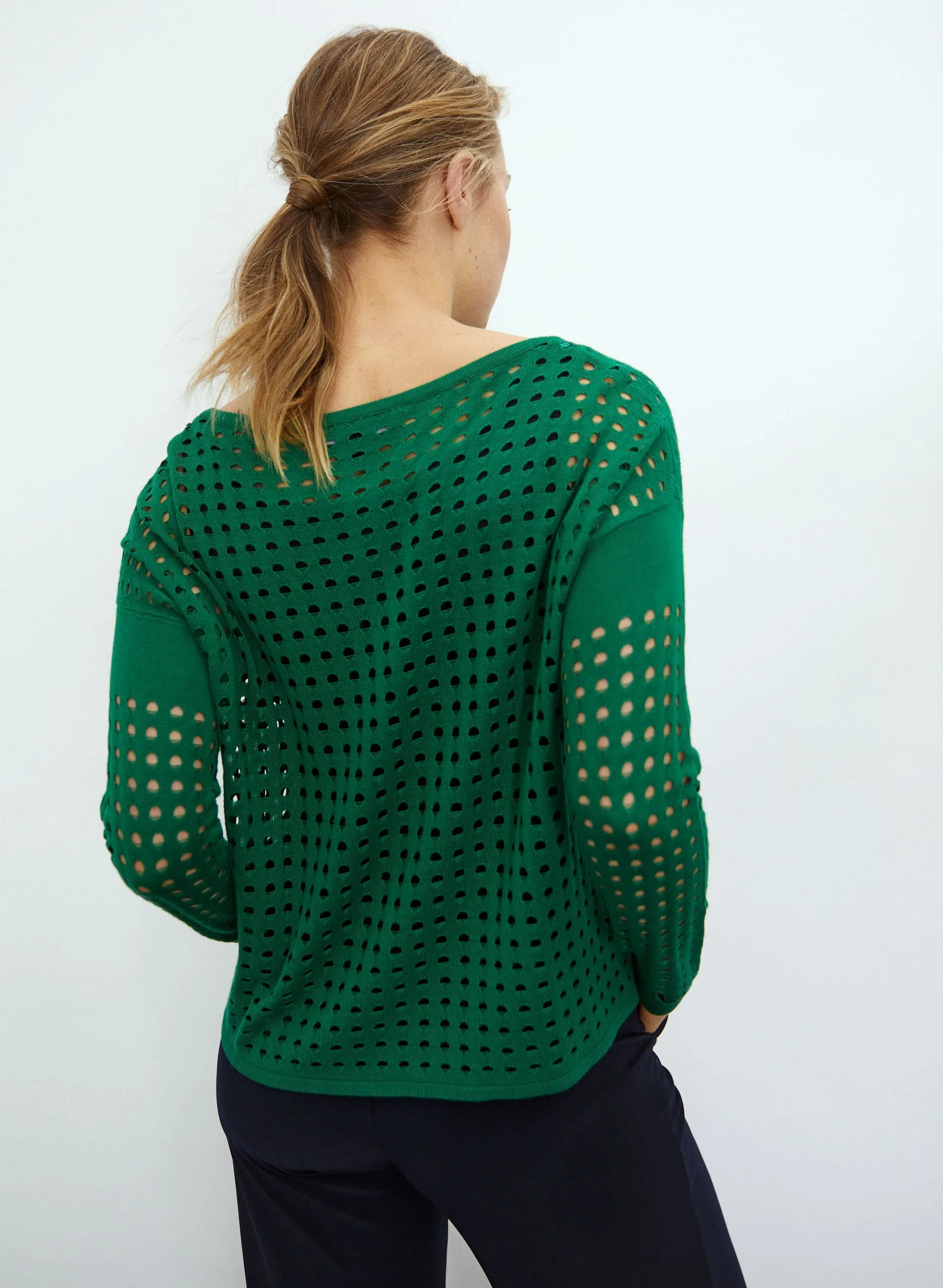 Open Stitch Pullover Sweater