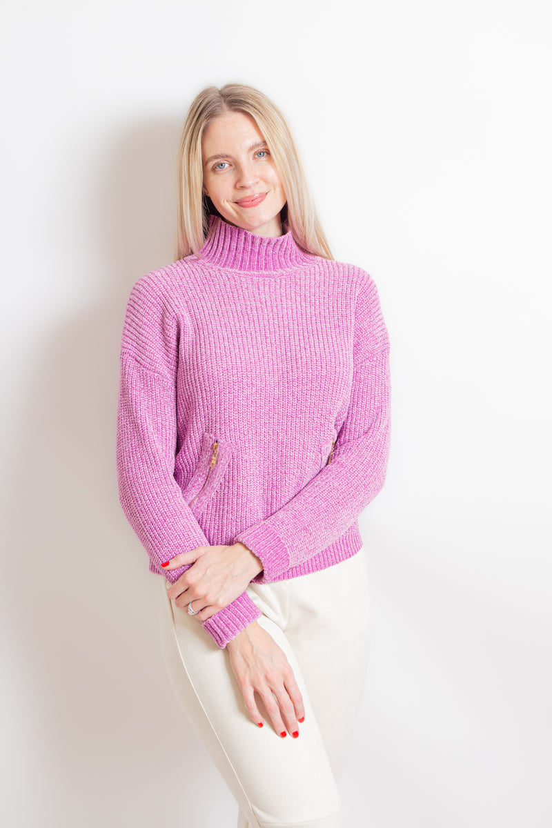 Orchid Pink Turtleneck Sweater