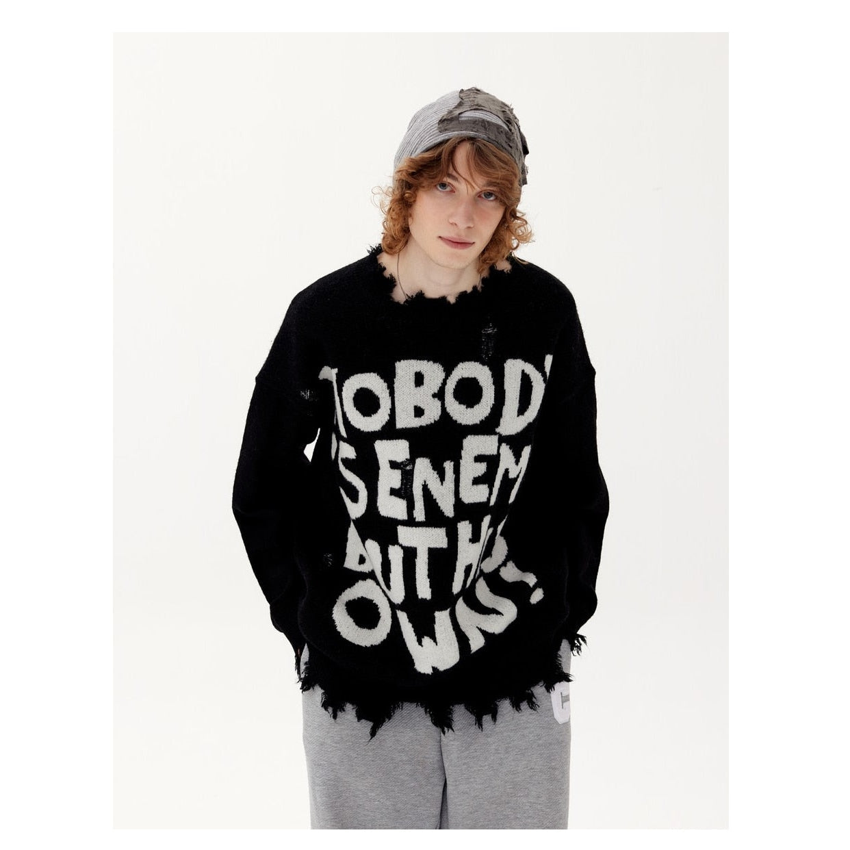 OWN ENEMY FRAYED SWEATER