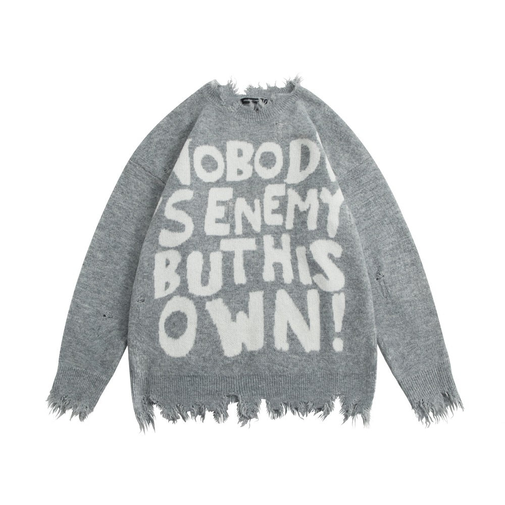 OWN ENEMY FRAYED SWEATER