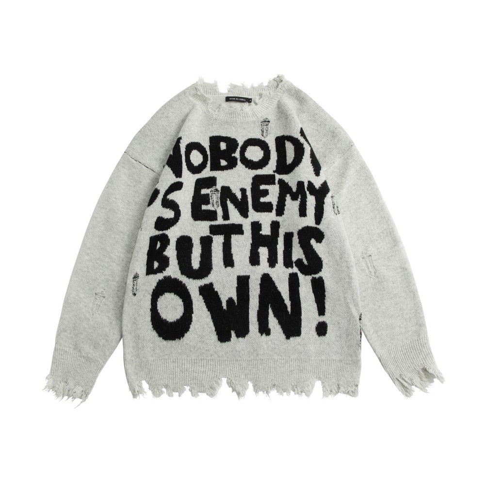 OWN ENEMY FRAYED SWEATER