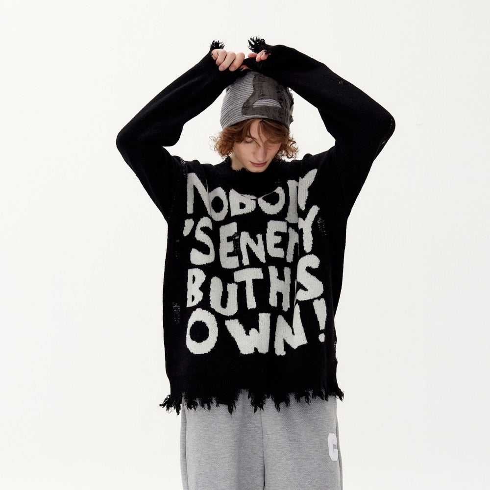 OWN ENEMY FRAYED SWEATER