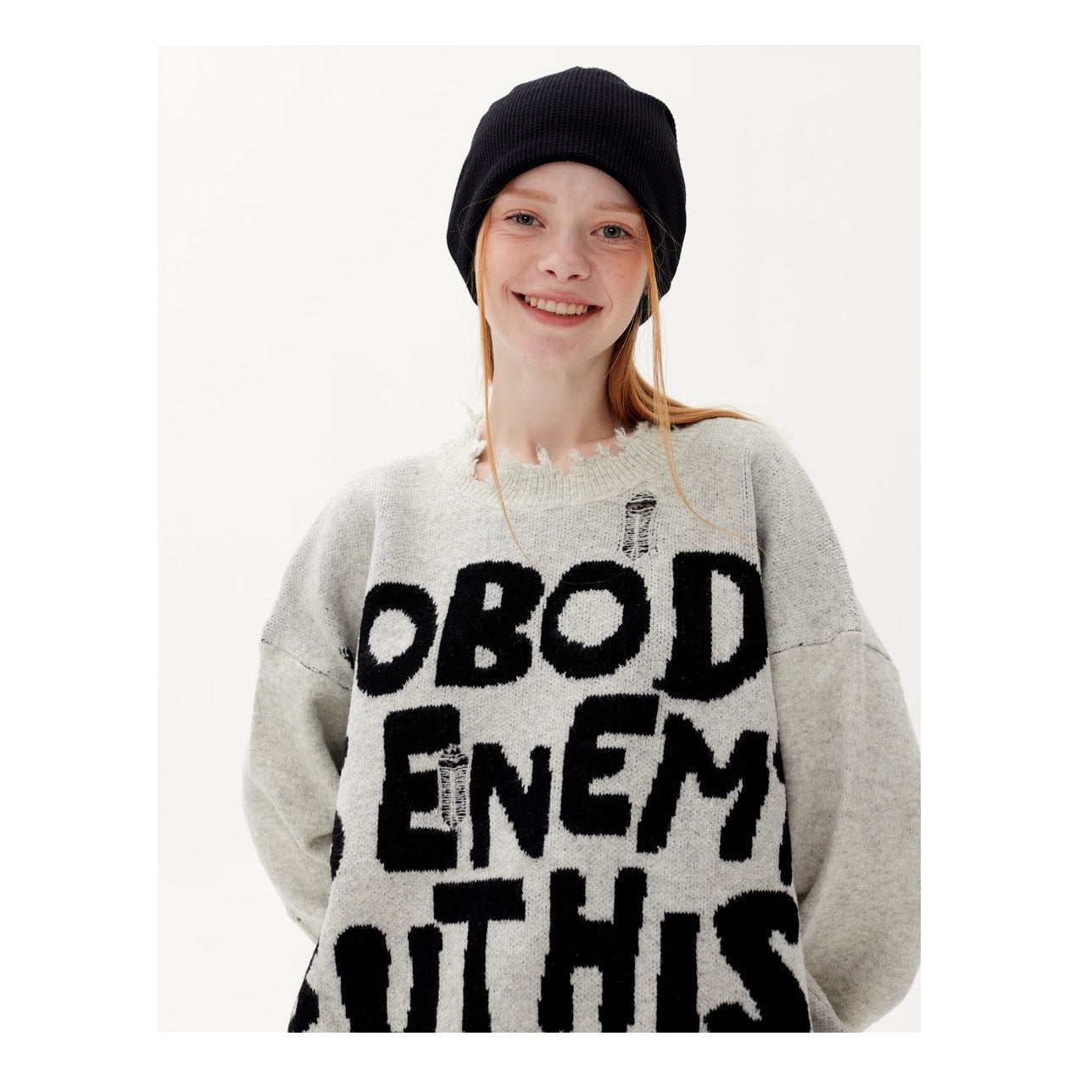 OWN ENEMY FRAYED SWEATER