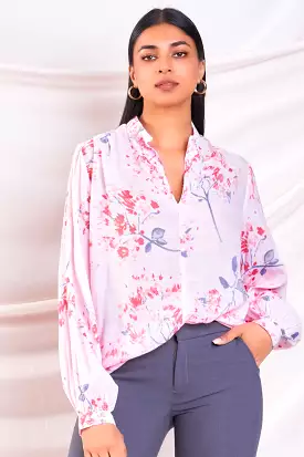 Pink Printed Oversized Top