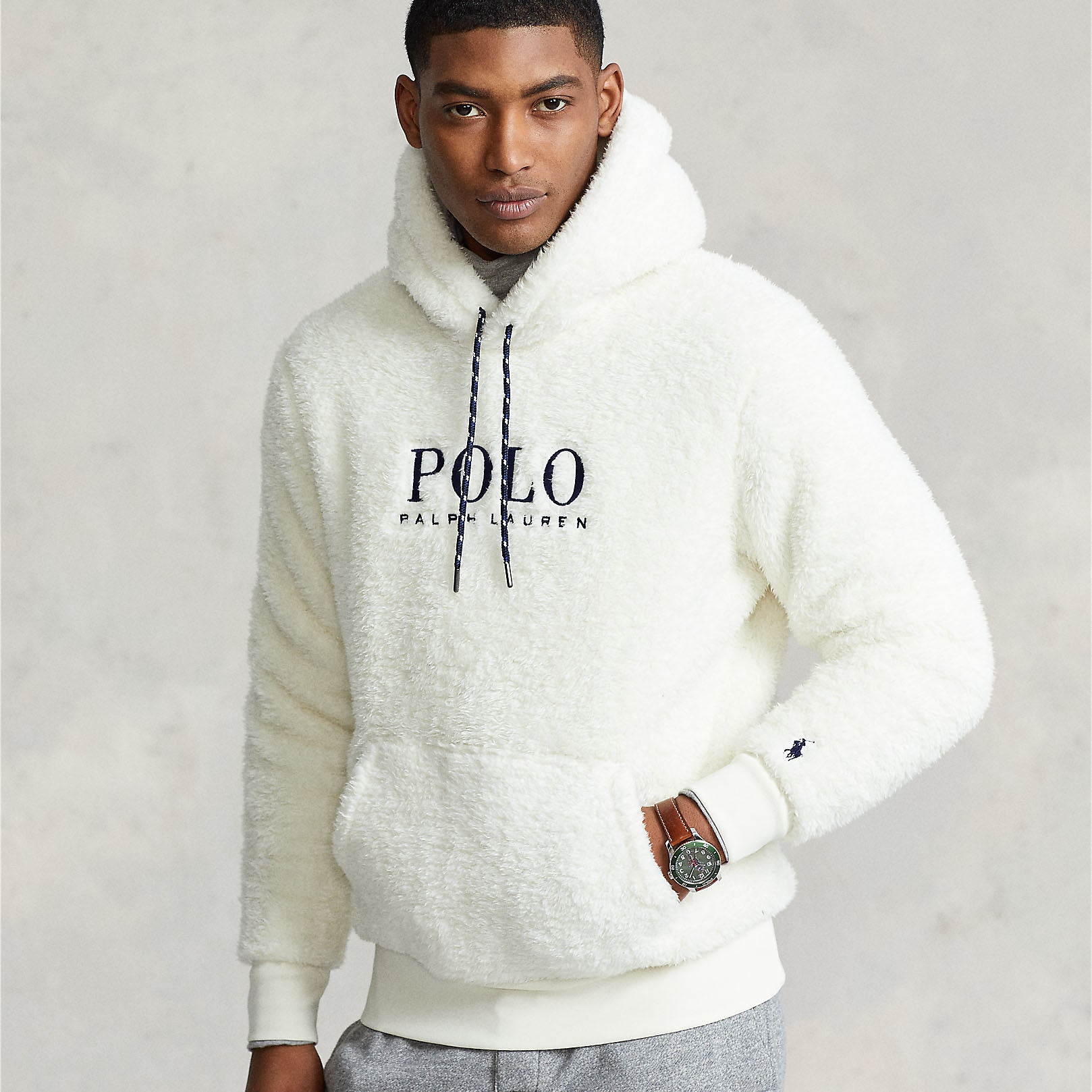 Polo Ralph Lauren - Sherpa Fleece Hoodie in Cream