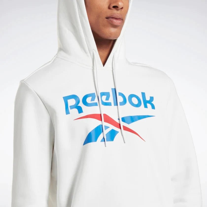 REEBOK MEN'S IDENTITY LOGO WHITE HOODIE