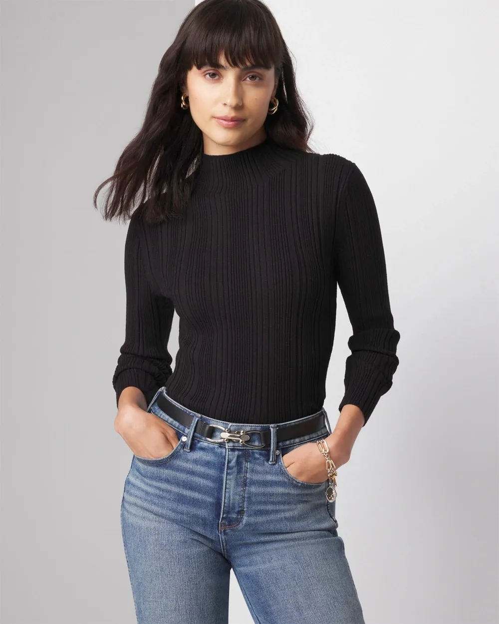 Ribbed Mockneck Sweater