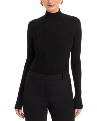 Ribbed Stand Collar Sweater