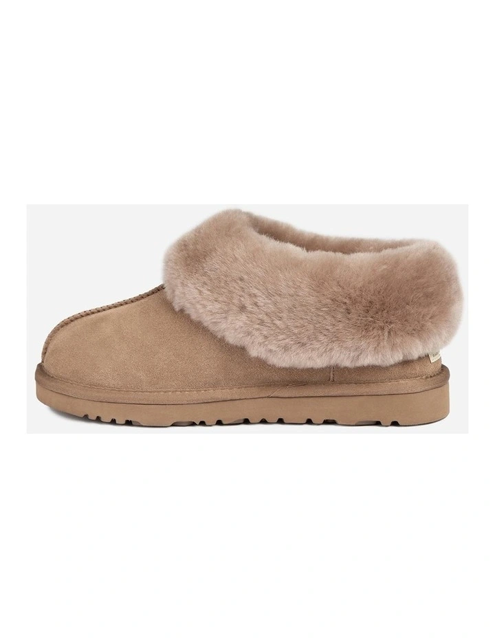 Slippers Collar Unisex Premium Sheepskin Slippers Suede in Brown